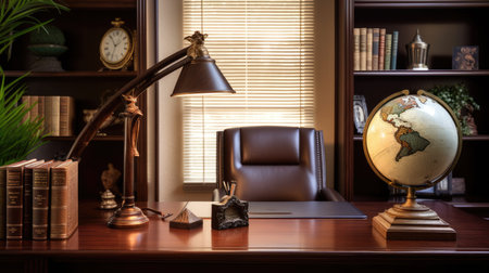 Inspiring office interior design Transitional style Office featuring Timeless elegance architecture. Generative AI AIG 31.の素材
