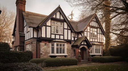 Home architecture design in Modern Style with Glass walls constructed by Concrete and metal material. Industrial modern. Generative AI AIG25 .の素材