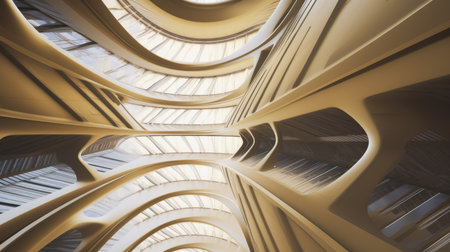 Architectural abstract background with gold and grey color. Generative AI image AIG30.の素材