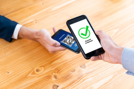 Fast and secure transactions using QR code technology on mobile banking app, enabling seamless...