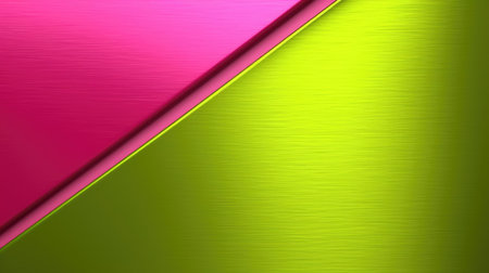 The abstract background of metal texture with empty space in bright lime green and hot pink colors. 3D illustration of exuberant.の写真素材