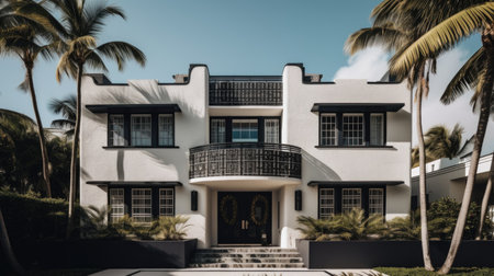 Home architecture design in Modern Style with Minimalist design constructed by Glass and Steel material. Mid-Century modern design. Generative AI AIG25 .の素材