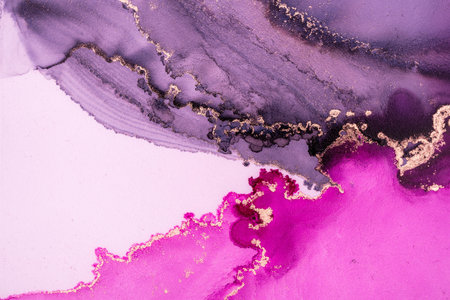 Original artwork photo of marble ink abstract art. High resolution photograph from exemplary original painting. Abstract painting was painted on HQ paper texture to create smooth marbling pattern.の写真素材