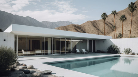 Home architecture design in Colonial Style with Brick facade constructed by Brick and Wood siding material. American Colonial style. Generative AI AIG25 .の素材