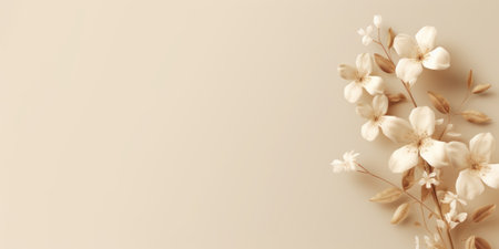 Beautiful abstract beige floral design background. beautiful Generative AI AIG32の素材
