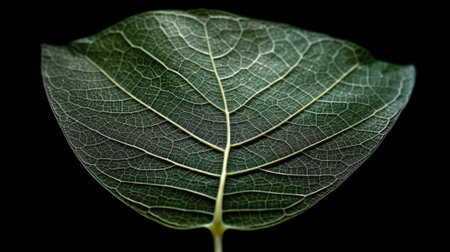 Transparent skeleton leaf with beautiful texture on a green. beautiful Generative AI AIG32の素材