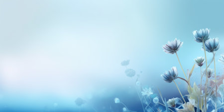 Beautiful abstract blue misty morning photo floral design background banner. beautiful Generative AI AIG32の素材