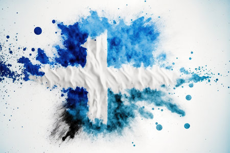Image of color powder splash and explosion abstract art . Admirable Generative AI image .の素材