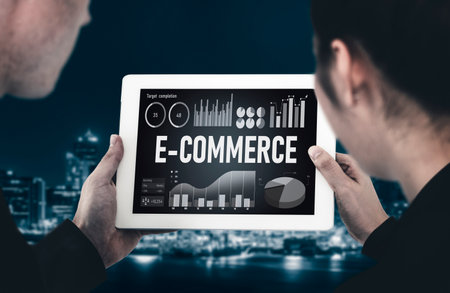 E-commerce data software provide modish dashboard for sale analysis to the online retail businessの写真素材