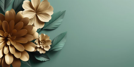 Beautiful abstract green brown floral design background. beautiful Generative AI AIG32の素材