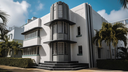 Home architecture design in Modern Style with Minimalist design constructed by Glass and Steel material. Mid-Century modern design. Generative AI AIG25 .の素材