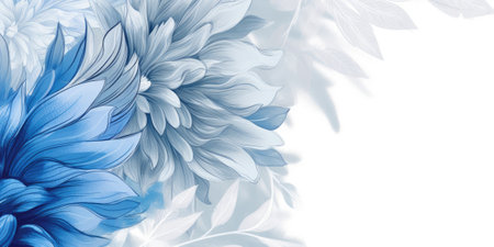 Beautiful abstract blue pencil drawing floral design background. beautiful Generative AI AIG32の素材