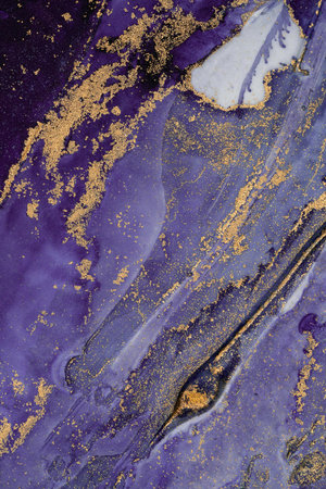 Original artwork photo of marble ink abstract art. High resolution photograph from exemplary original painting. Abstract painting was painted on HQ paper texture to create smooth marbling pattern.の写真素材