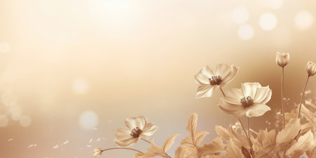 Beautiful abstract beige misty morning photo floral design background banner. beautiful Generative AI AIG32の素材