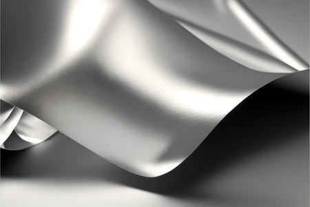 Abstract of white paper or textile color in wallpaper. Concept of gray wavy design pattern background. Finest generative AI.の素材