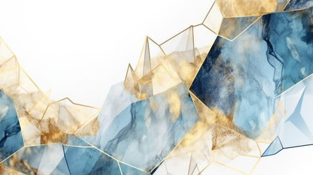 Abstract watercolor artwork mixed with buzzy geometric shapes for background of social media banner generative AI imageの素材