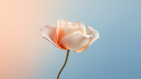 Beautiful blossom orange and teal flower and fresh spring morning nature on isolated background. Picturesque generative AIの素材