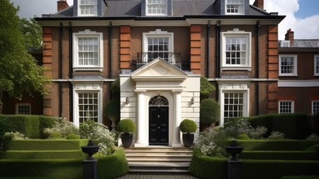 Home architecture design in Modern Style with Angular roof constructed by Concrete and Steel material. Post-Modern Contemporary design. Generative AI AIG25 .の素材