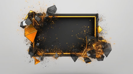 Abstract watercolor artwork mixed with buzzy geometric shapes for background of social media banner generative AI imageの素材