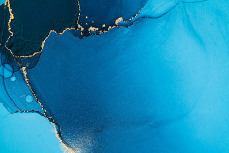 Original artwork photo of marble ink abstract art. High resolution photograph from exemplary original painting. Abstract painting was painted on HQ paper texture to create smooth marbling pattern.の写真素材