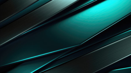 The abstract background of metal texture with empty space in cool blue and green colors. 3D illustration of exuberant.の写真素材