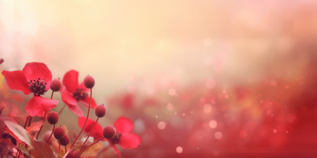 beautiful abstract red misty morning photo floral design background banner. beautiful Generative AI AIG32の素材