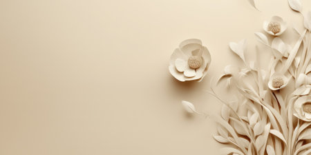 Beautiful abstract beige floral design background. beautiful Generative AI AIG32の素材