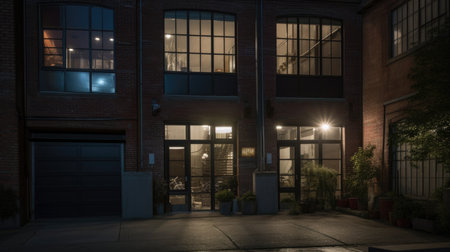Home architecture design in Contemporary Style with Floor-to-ceiling constructed by Steel and Glass material. Contemporary modern style. Generative AI AIG25 .の素材