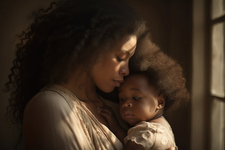 The strength and beauty of african-american motherhood in a single image. Generative AI AIG18.の素材
