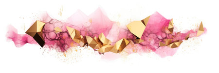 Abstract watercolor artwork mixed with buzzy geometric shapes for background of social media banner generative AI imageの素材