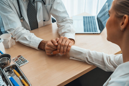 Doctor in professional uniform examining patient at hospital or medical clinic. Health care , medical and doctor staff service concept. Jivyの写真素材