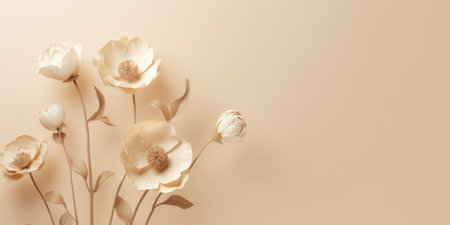 Beautiful abstract beige floral design background. beautiful Generative AI AIG32の素材