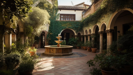 Home architecture design in Victorian Style with Turret constructed by Ornate woodwork material. Victorian Gothic Revival style. Generative AI AIG25 .の素材