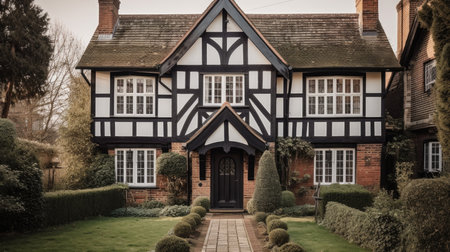 Home architecture design in Mid-century modern Style with Swimming pool constructed by Glass and wood material. Indoor-outdoor living. Generative AI AIG25 .の素材