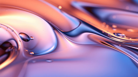 The close up of a glossy liquid surface with a soft focus. Generative AI AIG30.