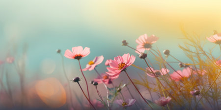 Beautiful abstract colorful misty morning photo floral design background banner. beautiful Generative AI AIG32の素材