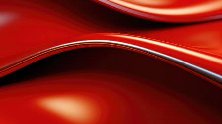 The close up of a glossy metal surface in red color with a soft focus. Generative AI AIG30.の写真素材