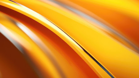 The close up of a glossy metal surface in tangerine orange and lemon yellow colors with a soft focus. Generative AI AIG30.の写真素材