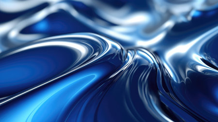 The close up of a glossy metal surface in blue color with a soft focus. Generative AI AIG30.の写真素材