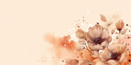Beautiful abstract beige watercolor floral design background. beautiful Generative AI AIG32の素材