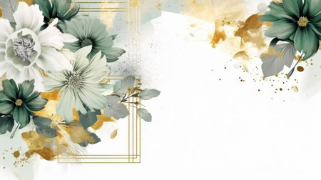 Watercolor abstract design for background of wedding or buzzy social media banner generative AIの素材