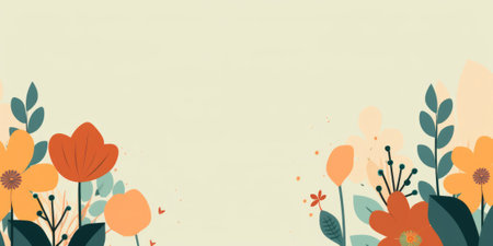 Beautiful abstract colorful simple doodle cartoon floral design background. beautiful Generative AI AIG32の素材