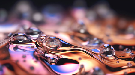 The close up of a glossy metal surface with a soft focus. Generative AI AIG30.