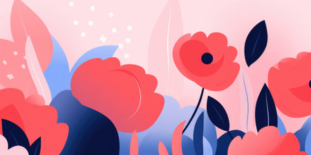 Beautiful abstract pink blue pastel simple doodle cartoon floral design background. beautiful Generative AI AIG32の素材