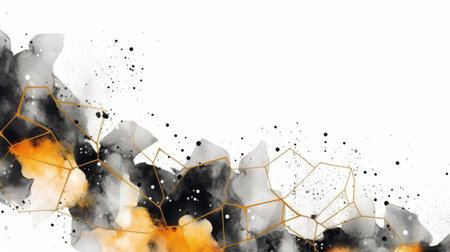 Abstract watercolor artwork mixed with buzzy geometric shapes for background of social media banner generative AI imageの素材