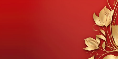 Beautiful abstract red and gold floral design background. beautiful Generative AI AIG32の素材