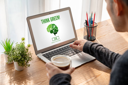 Green business transformation for modish corporate business to thank green marketing strategyの写真素材