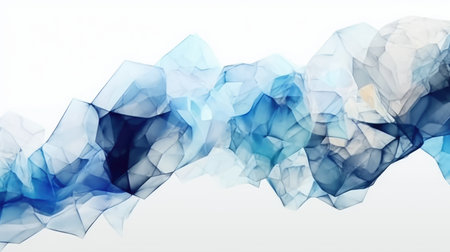 Abstract watercolor artwork mixed with buzzy geometric shapes for background of social media banner generative AI imageの素材