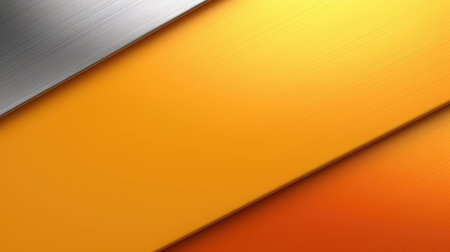 The abstract background of metal texture with empty space in tangerine orange and lemon yellow colors. 3D illustration of exuberant.の写真素材