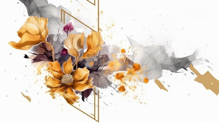 Watercolor abstract design for background of wedding or buzzy social media banner on white background generative AIの素材